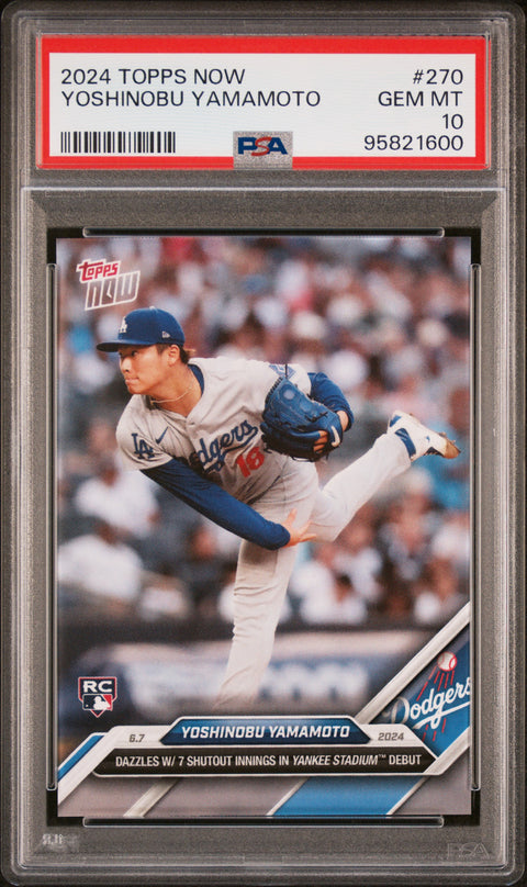 2024 Topps Now #270 Yoshinobu Yamamoto PSA 10
