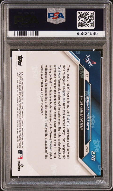 2024 Topps Now #270 Yoshinobu Yamamoto PSA 10