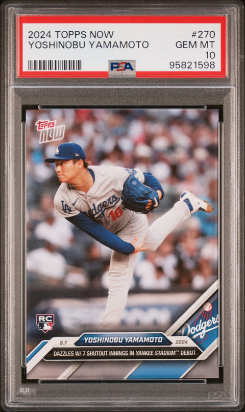 2024 Topps Now #270 Yoshinobu Yamamoto PSA 10