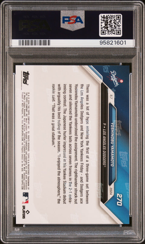 2024 Topps Now #270 Yoshinobu Yamamoto PSA 10
