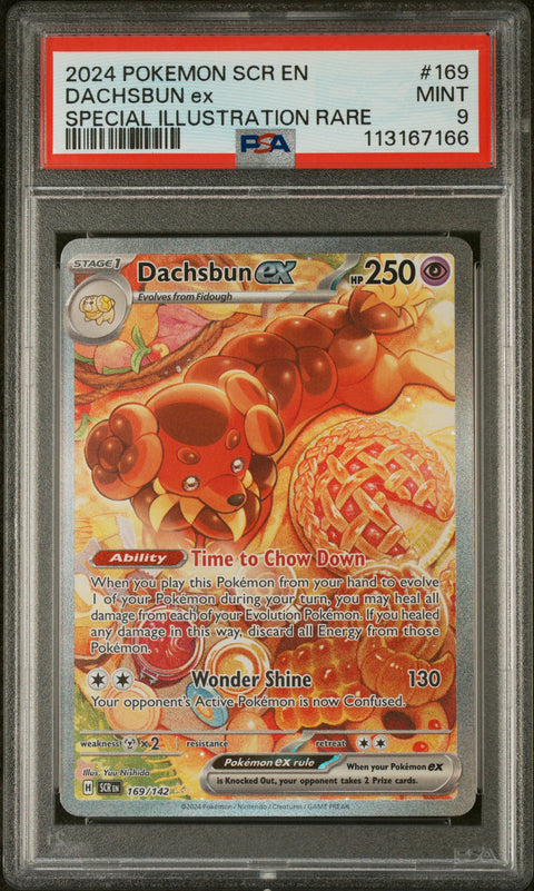 2024 Pokemon Scr En-Stellar Crown Dachsbun Ex #169 PSA 9