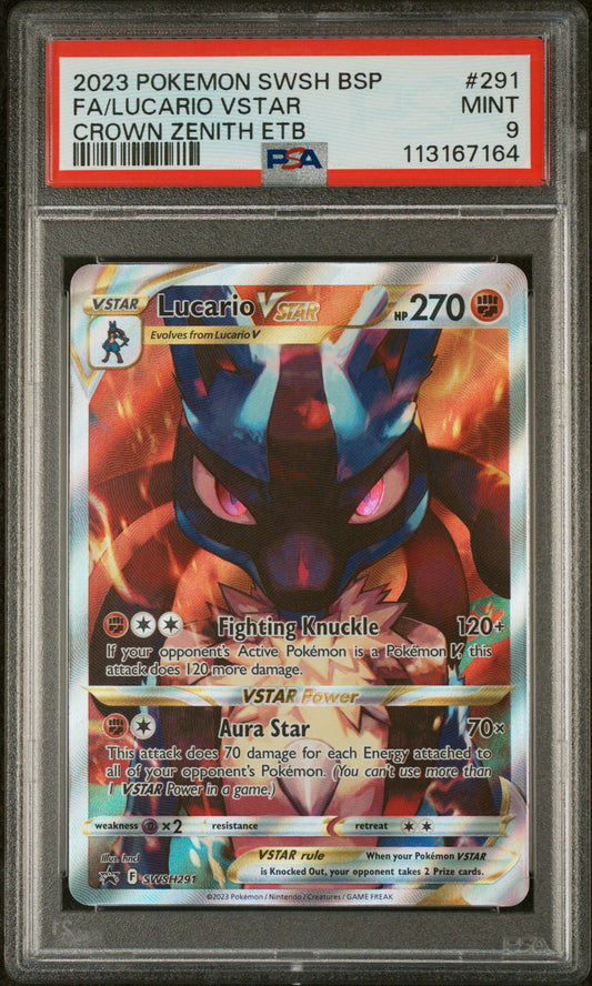 2023 Pokemon Swsh Black Star Promo Fa/Lucario Vstar #291 PSA 9