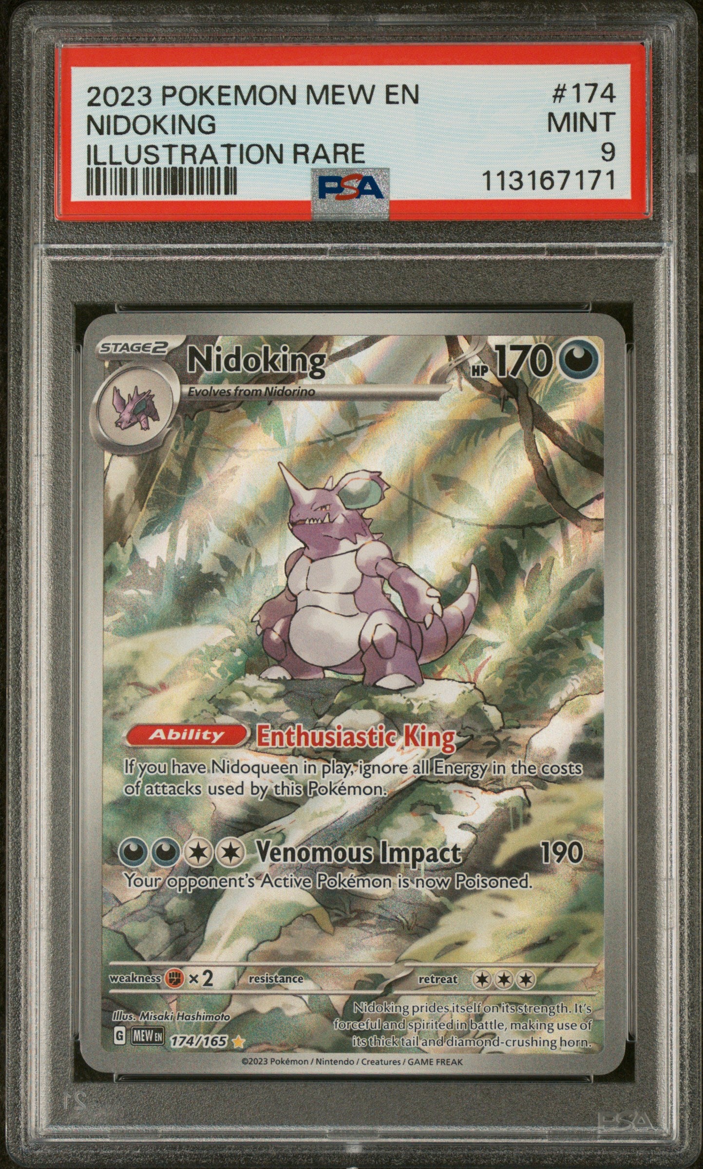 2023 Pokemon Mew En-151 Nidoking #174 PSA 9