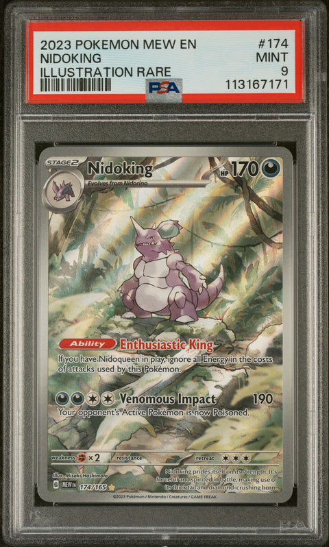 2023 Pokemon Mew En-151 Nidoking #174 PSA 9