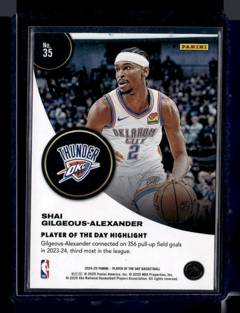 2024-25 Panini #35 Shai Gilgeous-Alexander Player Of The Day Highlight /5