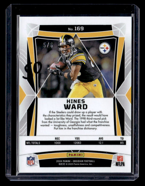 2024 Panini Obsidian #169 Hines Ward Jade Green /6
