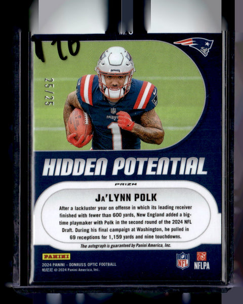 2024 Donruss Optic #5 Ja'Lynn Polk Purple Hidden Potential /25