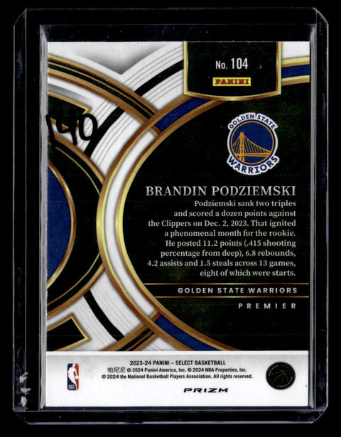 2023-24 Panini Select #104 Brandin Podziemski Tiger Prizm