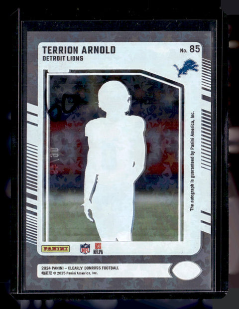 2024 Donruss Clearly #85 Terrin Arnold Rated Rookie Red Autoograph /49
