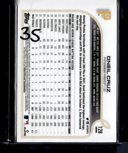 2022 Topps #537 Oneil Cruz Negative
