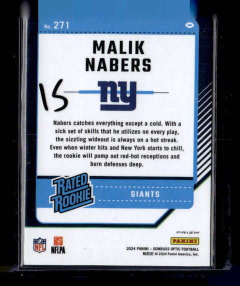 2024 Donruss Optic #271 Malik Nabers Green Velocity