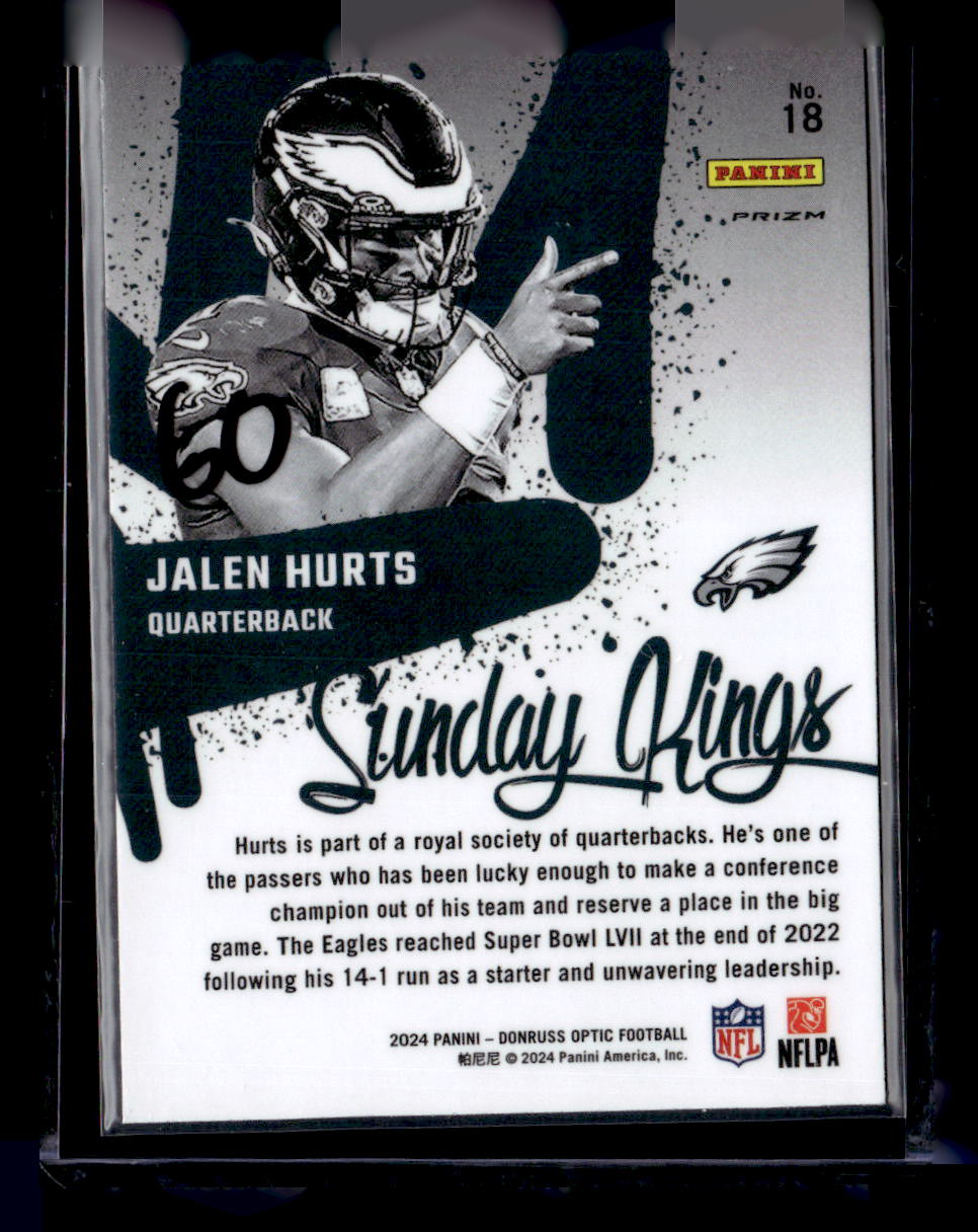 2024 Donruss Optic #18 Jalen Hurts Sunday Kings
