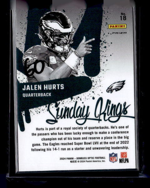 2024 Donruss Optic #18 Jalen Hurts Sunday Kings