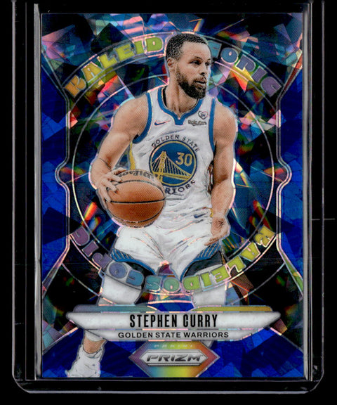 2024-25 Panini Prizm #12 Stephen Curry Kaleidoscopic Blue Cracked Ice /125
