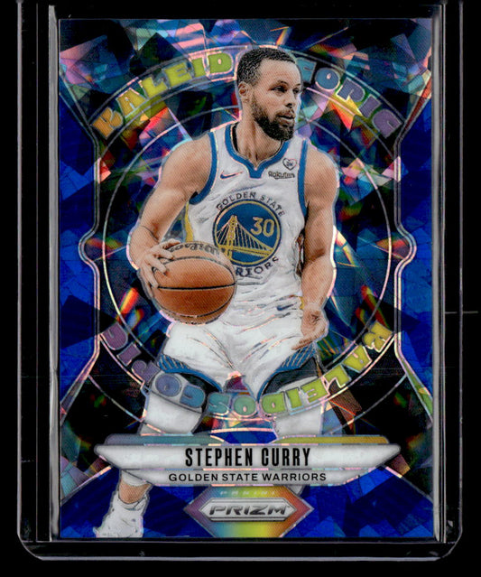 2024-25 Panini Prizm #12 Stephen Curry Kaleidoscopic Blue Cracked Ice /125