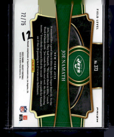 2023 Panini Select #373 Joe Namath Red/White/Blue Wave /75