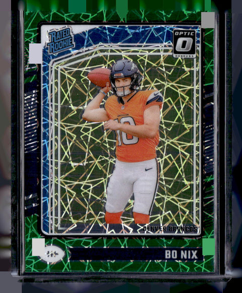 2024 Donruss Optic #209 Bo Nix Green Velocity