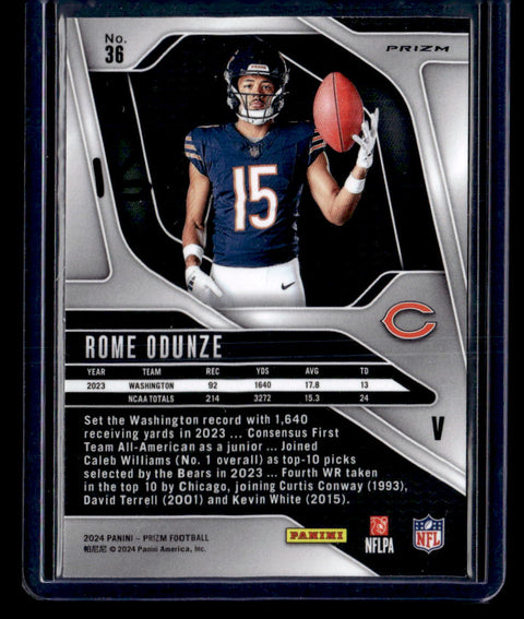 2024 Panini Prizm #38 Rome Odunze Silver