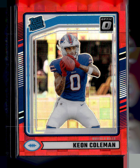 2024 Donruss #358 Keon Coleman Optic Rated Rookies Preview Red Pandora