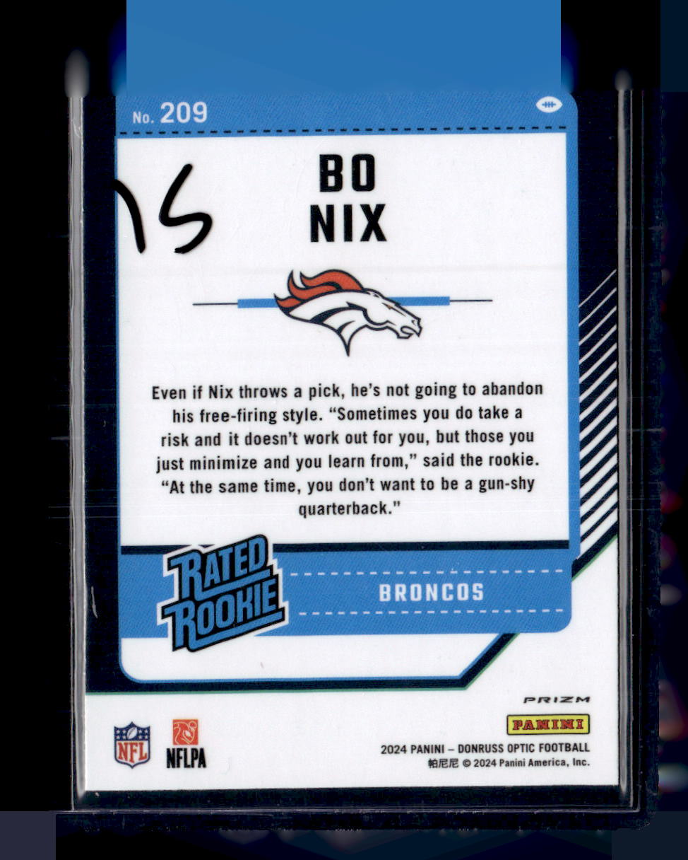20204 Donruss Optic #209 Bo Nix Pink