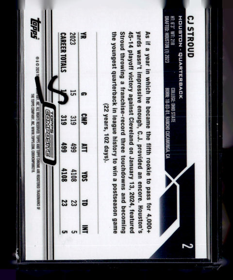 2023 Topps Composite #2 CJ Stroud Topps Chrome Aqua Geometric #/175
