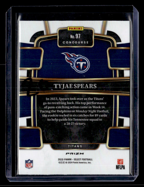 2023 Panini Select #97 Tyjae Spears Cosmic