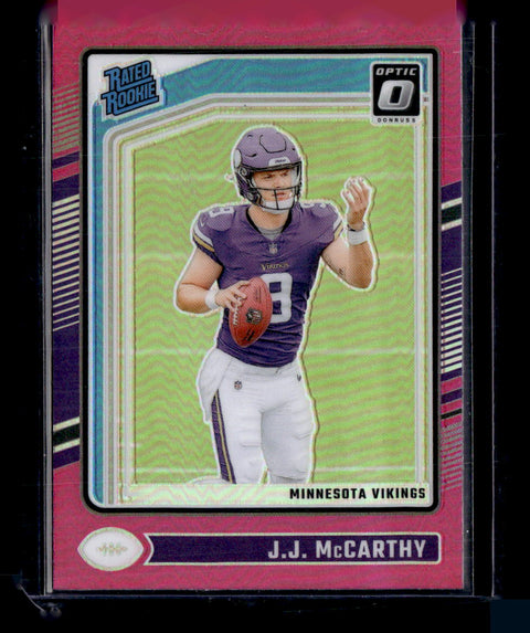 2024 Donruss Optic #235 J.J. McCarthy Pink