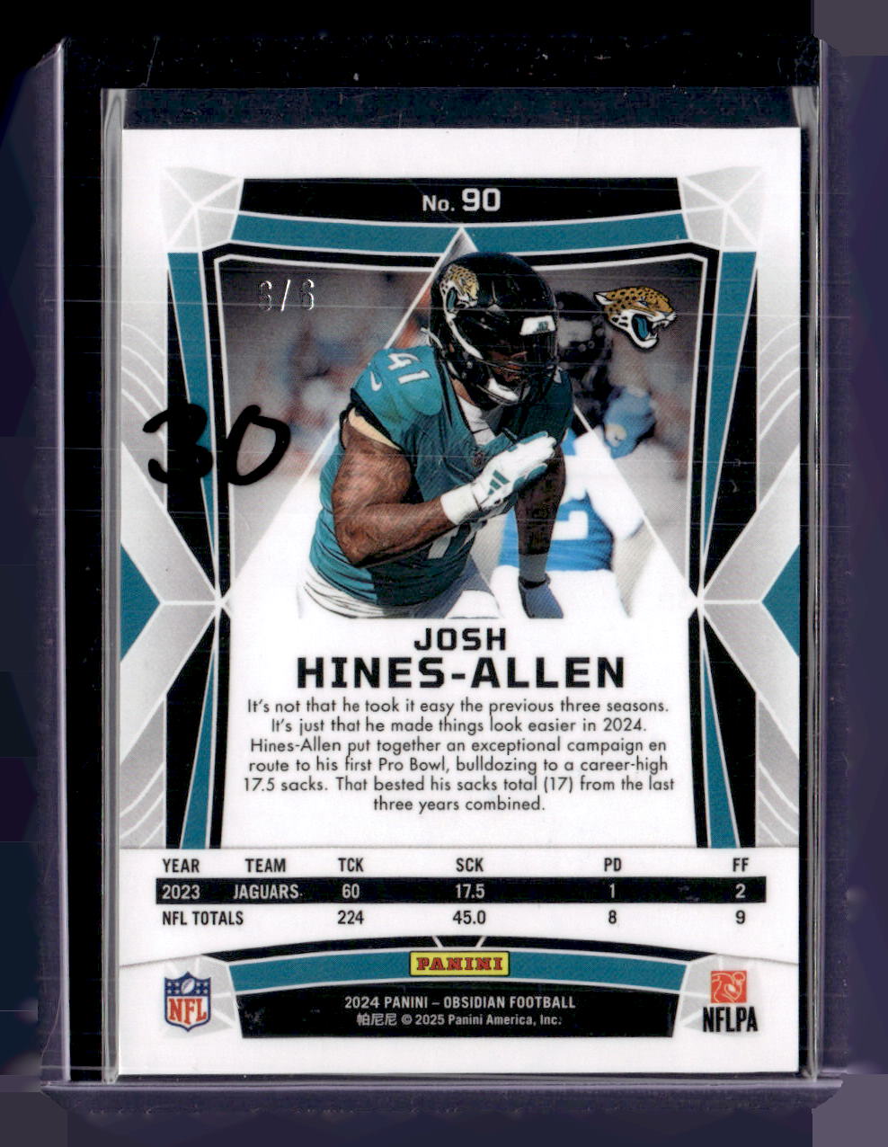 2024 Panini Obsidian Josh Hines-Allen Jade Green /6