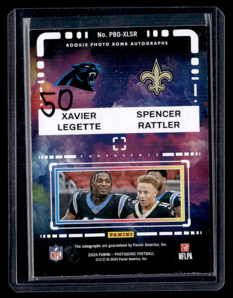 2024 Panini Photogenic Xavier Legette / Spencer Rattler Rookie Photo Bomb Auto