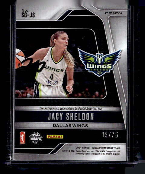 2024 Panini Prizm WNBA Jacy Sheldon Blue Auto /75