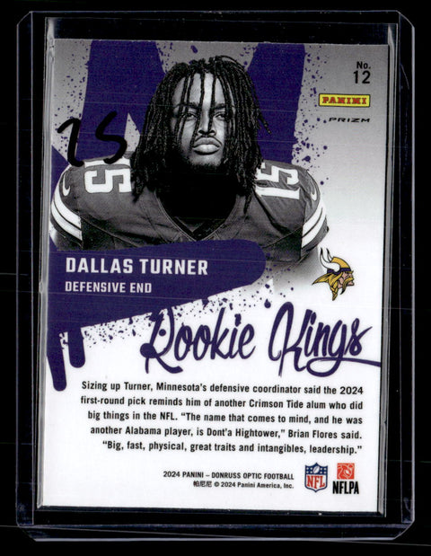 2024 Donruss Optic #12 Dallas Turner Rookie Kings