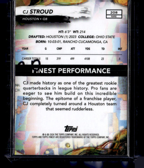 2024 Topps Finest #208 Cj Stroud /125