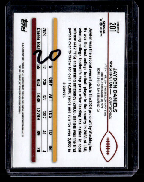 2024 Topps Chrome #201 Jayden Daniels Refractor