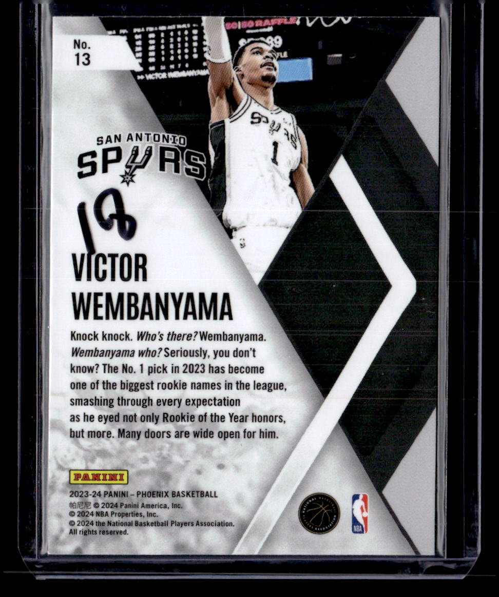 2023-24 Panini Phoenix #13 Victor Wembanyama Instant Phenom Silver