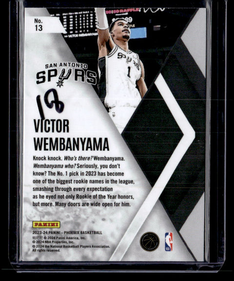 2023-24 Panini Phoenix #13 Victor Wembanyama Instant Phenom Silver