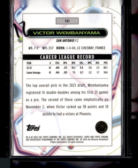 2024 Topps Chrome Cosmic #151 Victor Wembanyama