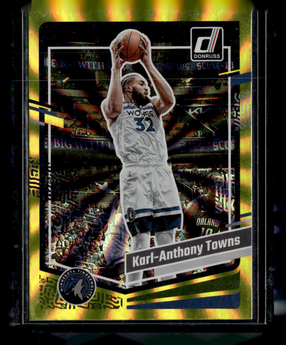 2023-24 Donruss #155 Karl-Anthony Towns Yellow Laser