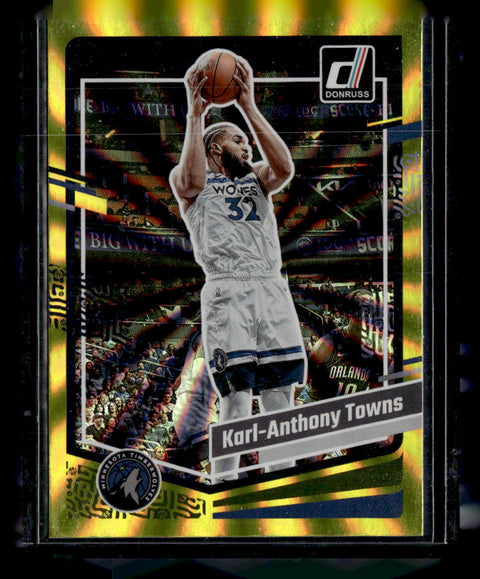 2023-24 Donruss #155 Karl-Anthony Towns Yellow Laser