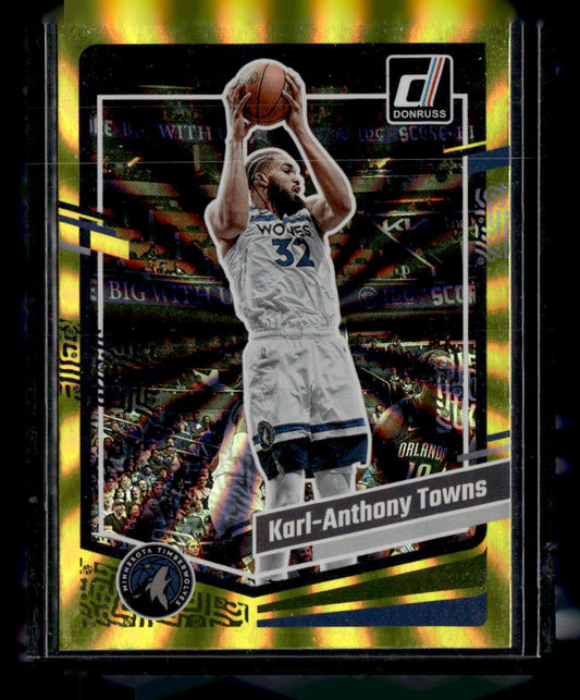 2023-24 Donruss #155 Karl-Anthony Towns Yellow Laser