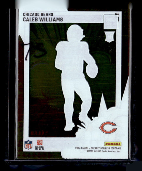 2024 Donruss Clearly #1 Caleb Williams Bomb Squad