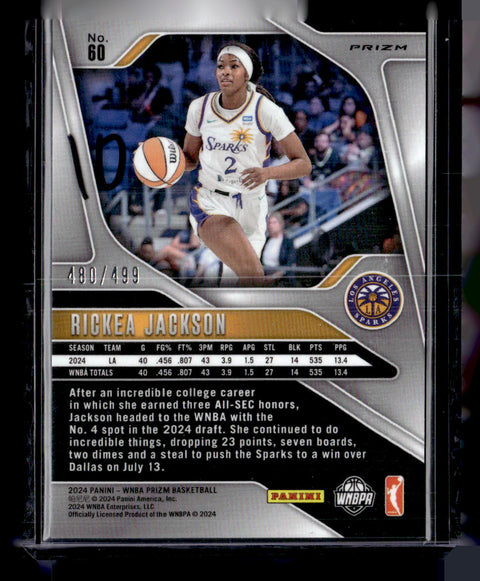 2024 Panini Prizm WNBA #60 Rickea Jackson Silver Pulsar /499