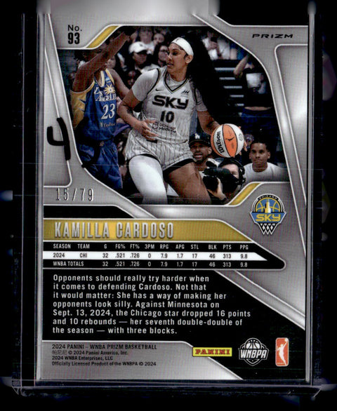 2024 Panini Prizm WNBA #93 Kamilla Cardoso Pink Velocity /79