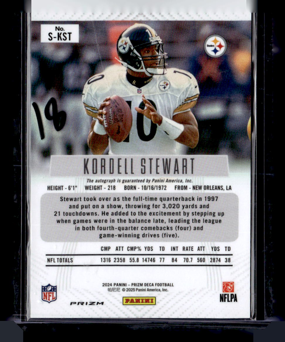2024 Panini Prizm Deca S-KST Kordell Stewart Silver Autograph