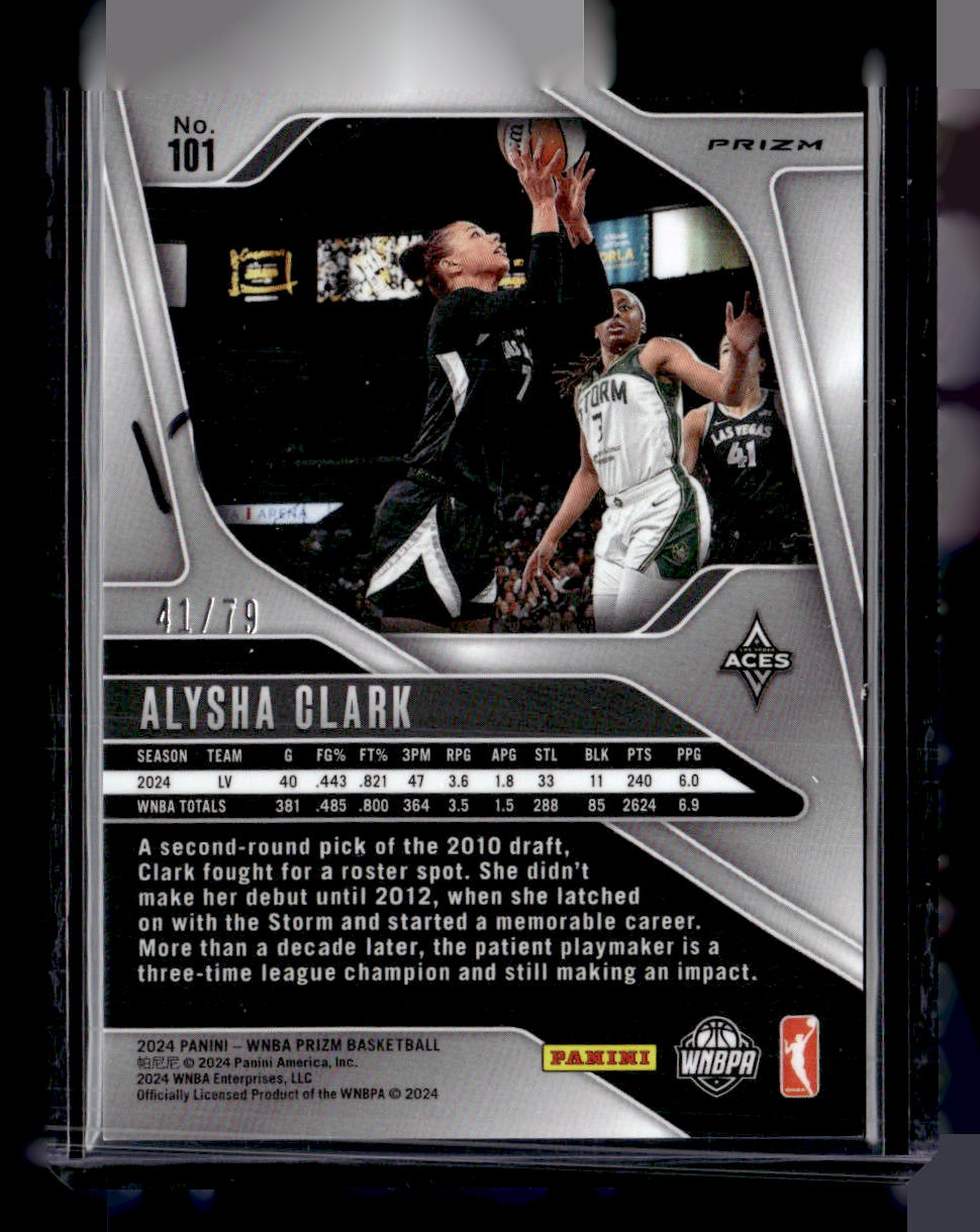 2024 Panini Prizm WNBA #101 Alysha Clark Pink Velocity /79