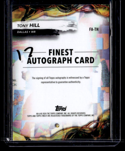 2024 Finest #FA-TH Tony Hill Finest Autographs Blue Geometric Refractor #/99