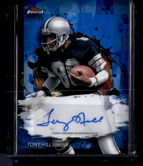2024 Finest #FA-TH Tony Hill Finest Autographs Blue Geometric Refractor #/99