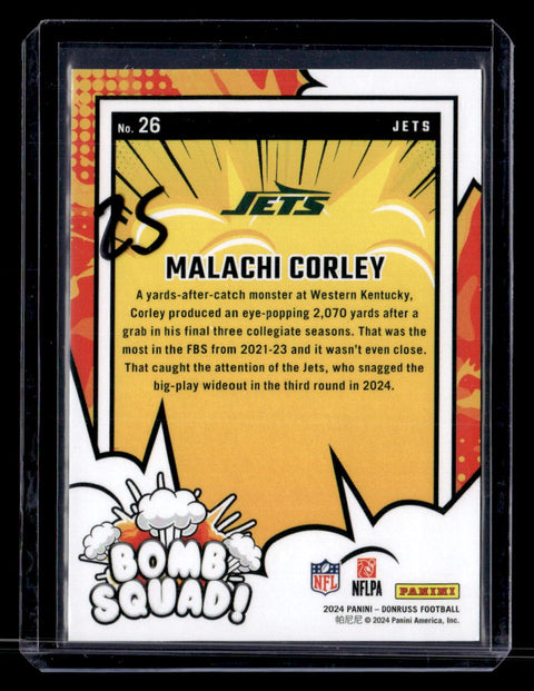 2024 Donruss #26 Malachi Corley Bomb Squad /100