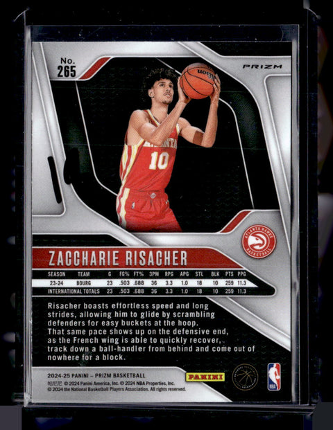 2024-25 Panini Prizm #265 Zaccharie Risacher Silver Hyper