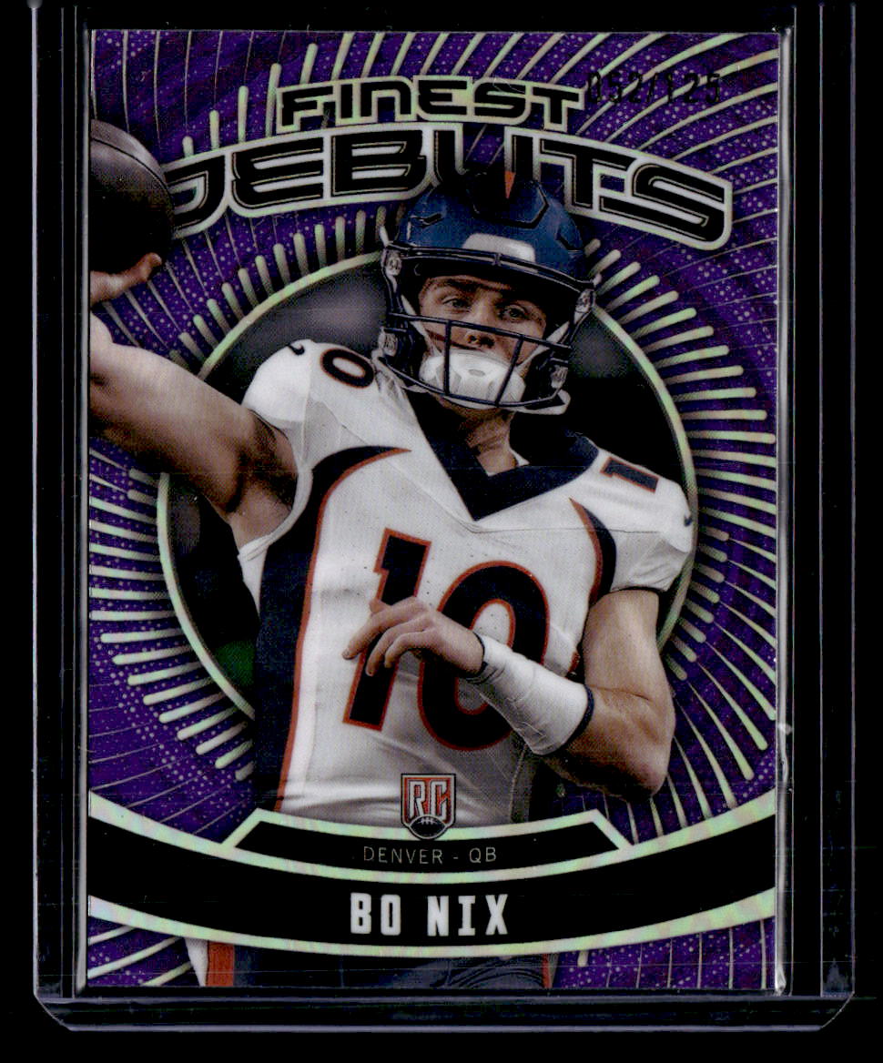 2024 Topps Finest D-6 Bo Nix Purple Finest Debuts /125