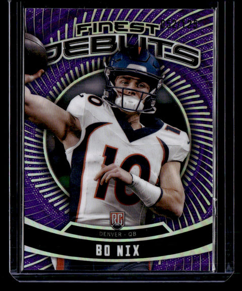 2024 Topps Finest D-6 Bo Nix Purple Finest Debuts /125